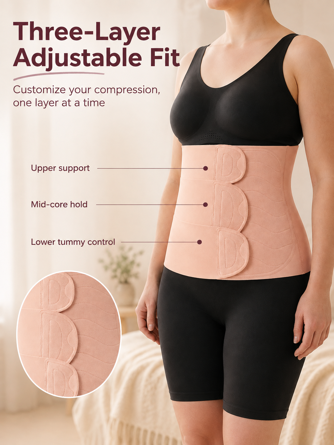 BelleVie RestoreWrap™ Three-Panel Adjustable Cotton Wrap