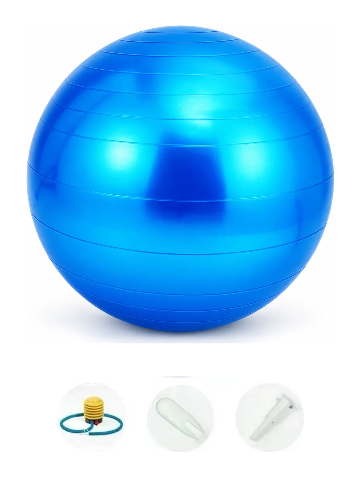 Blue BelleVie BumpFlow exercise and yoga ball with included pump and accessories
