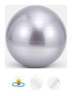 Grey BelleVie BumpFlow exercise and yoga ball with included pump and accessories