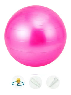 Pink BelleVie BumpFlow exercise and yoga ball with included pump and accessories