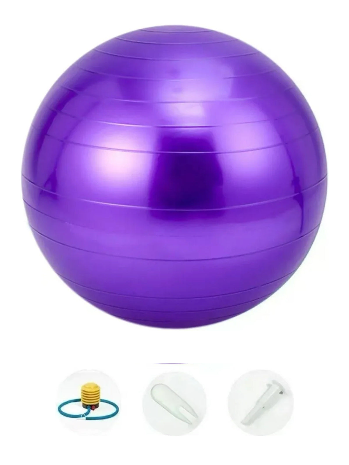 Purple BelleVie BumpFlow exercise and yoga ball with included pump and accessories