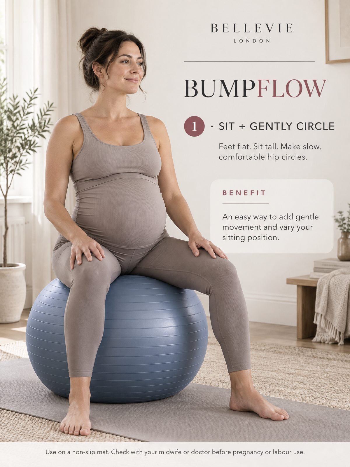 BelleVie BumpFlow™ Exercise & Yoga Ball with Pump