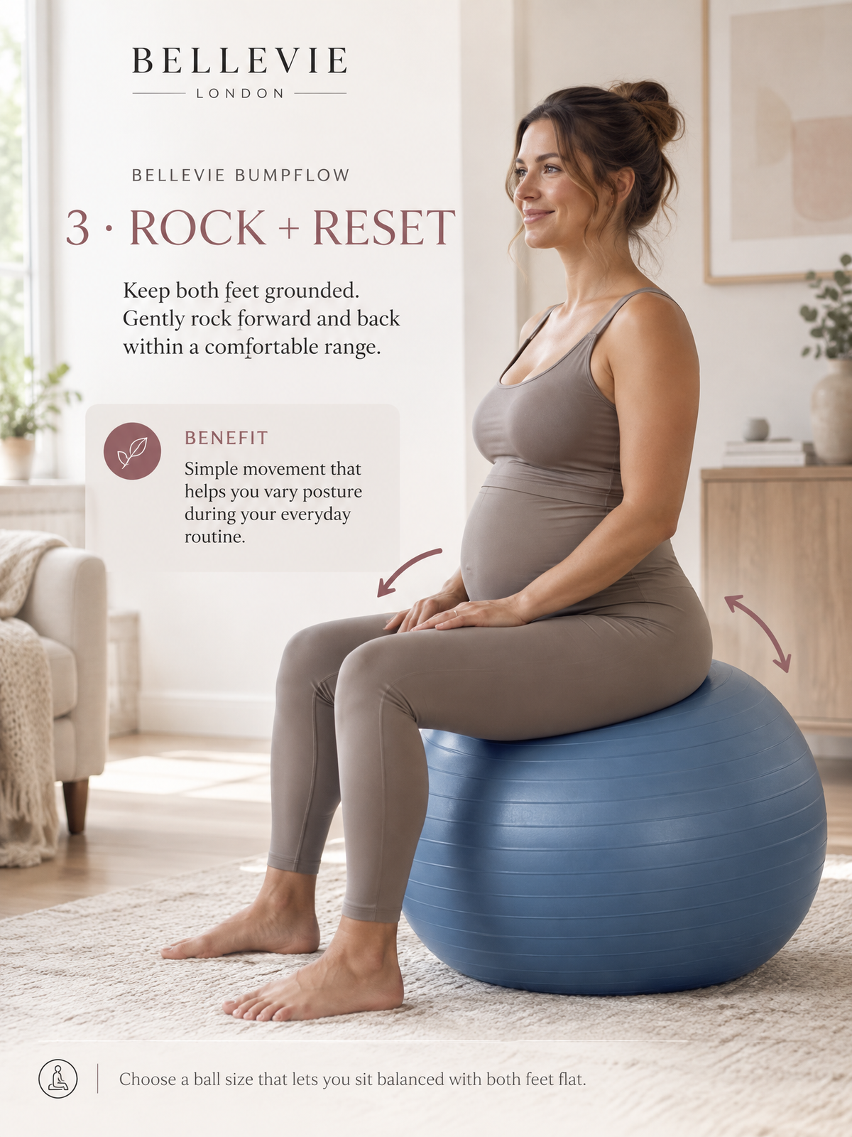 BelleVie BumpFlow™ Exercise & Yoga Ball with Pump