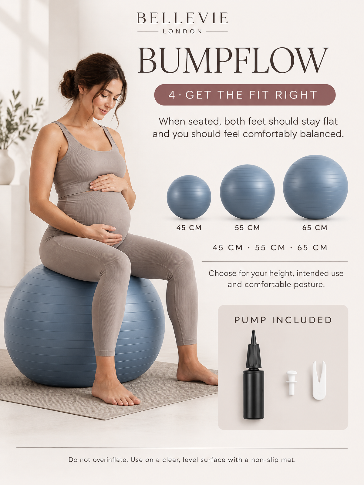 BelleVie BumpFlow™ Exercise & Yoga Ball with Pump