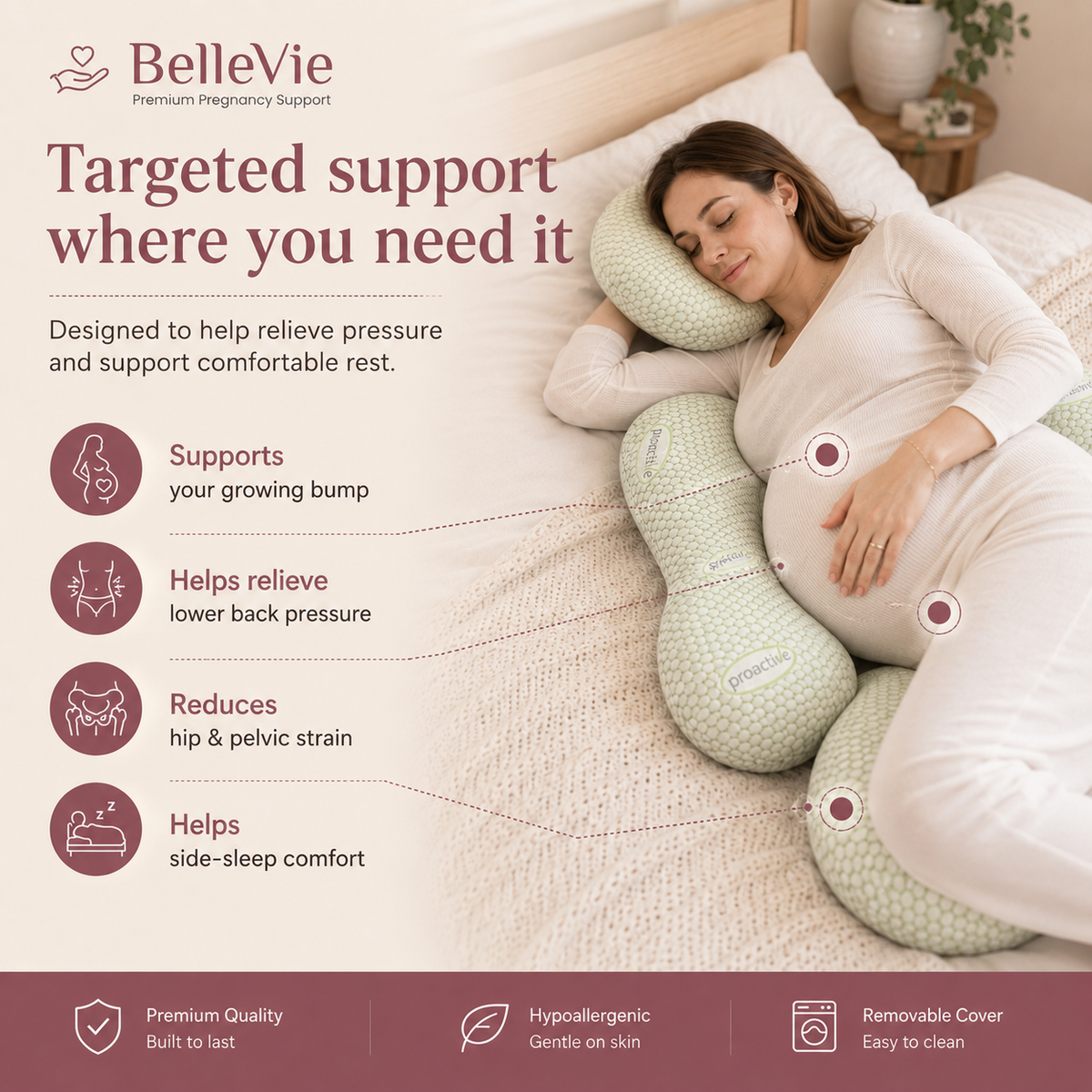 BelleVie CloudNest™ Adjustable Split Comfort Pillow