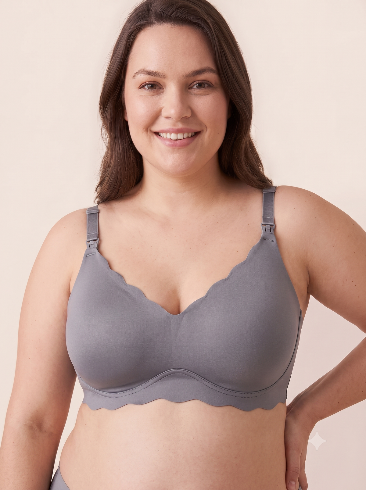 BelleVie DreamFeed seamless wireless bra in grey