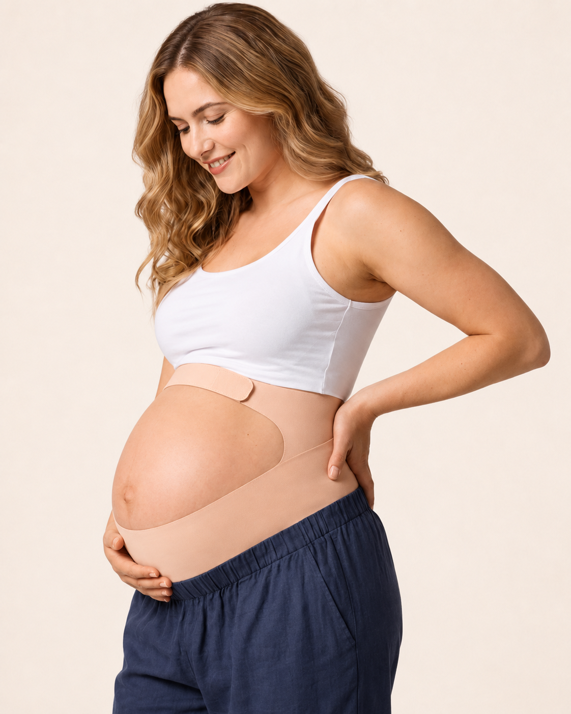 BelleVie BumpEase ErgoNest belly band in nude