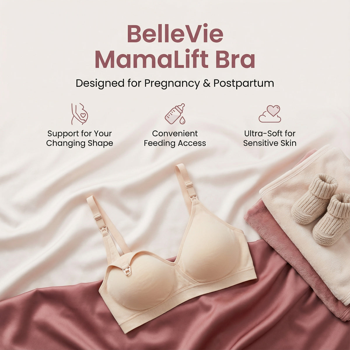 BelleVie MamaLift™ Seamless Wireless Easy-Access Bra