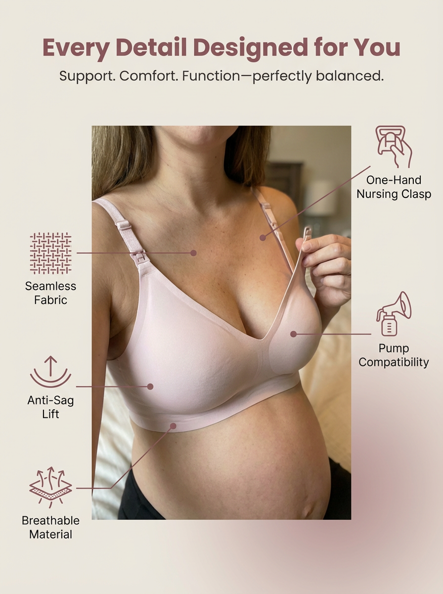 BelleVie MamaLift™ Seamless Wireless Easy-Access Bra
