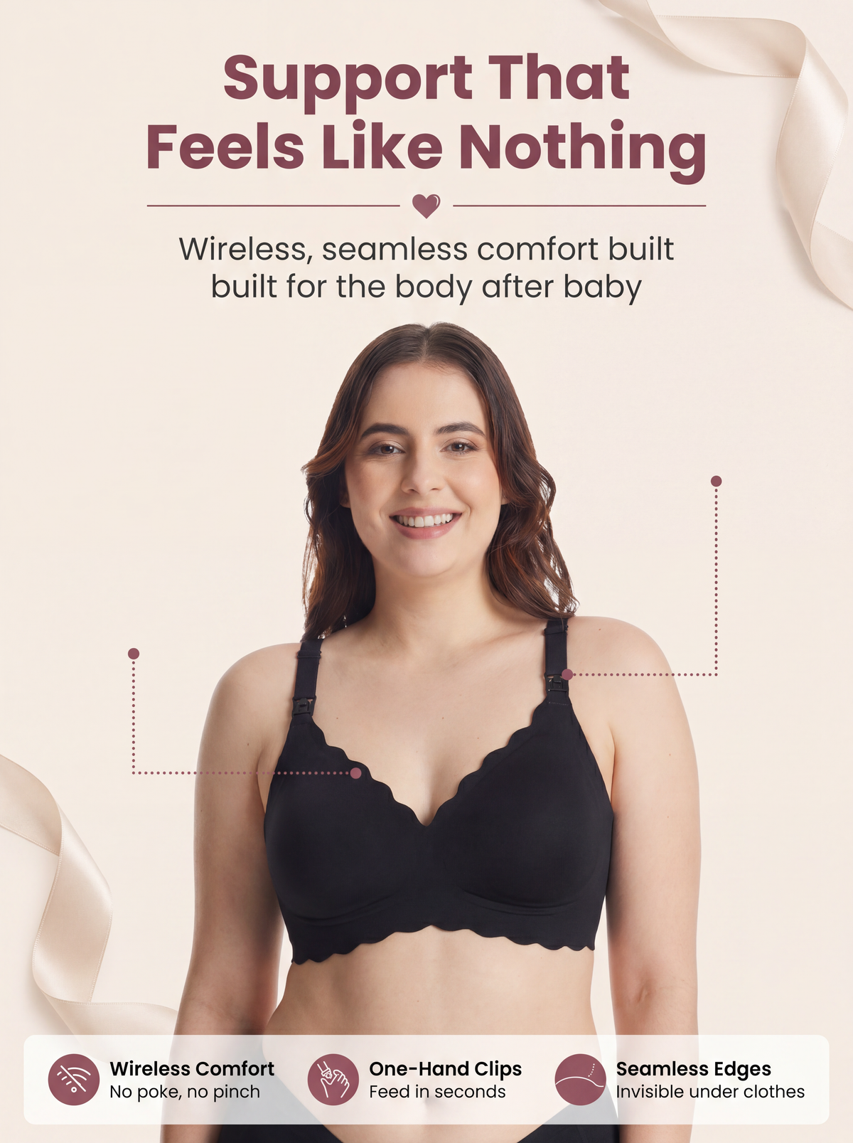 BelleVie DreamFeed soft full-cup wireless bra, gallery view 2